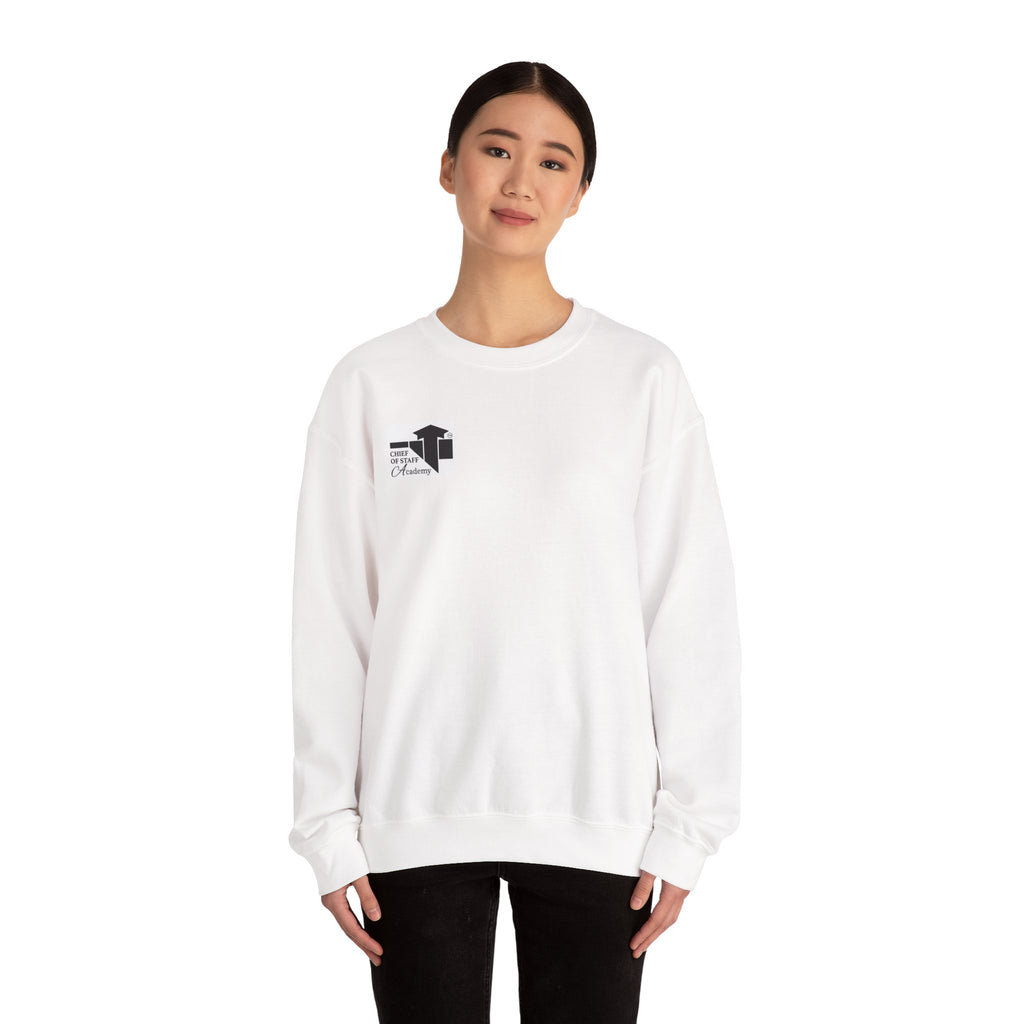 Minimalist Chest Logo Crewneck Sweatshirt — Small Black Graphic