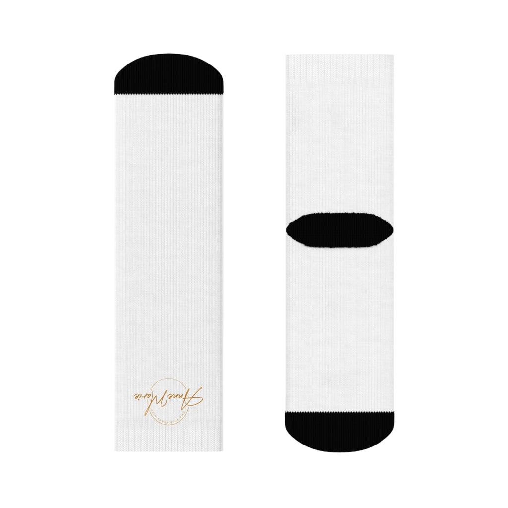 OwnYourPowerWithAnneMarie Logo Crew Socks — Motivational Ankle Socks for Everyday Wear