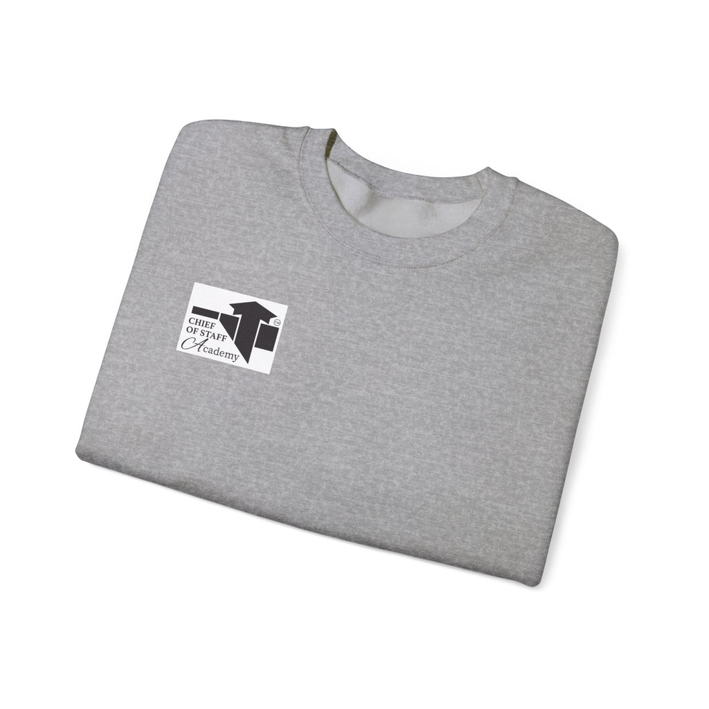 Minimalist Chest Logo Crewneck Sweatshirt — Small Black Graphic