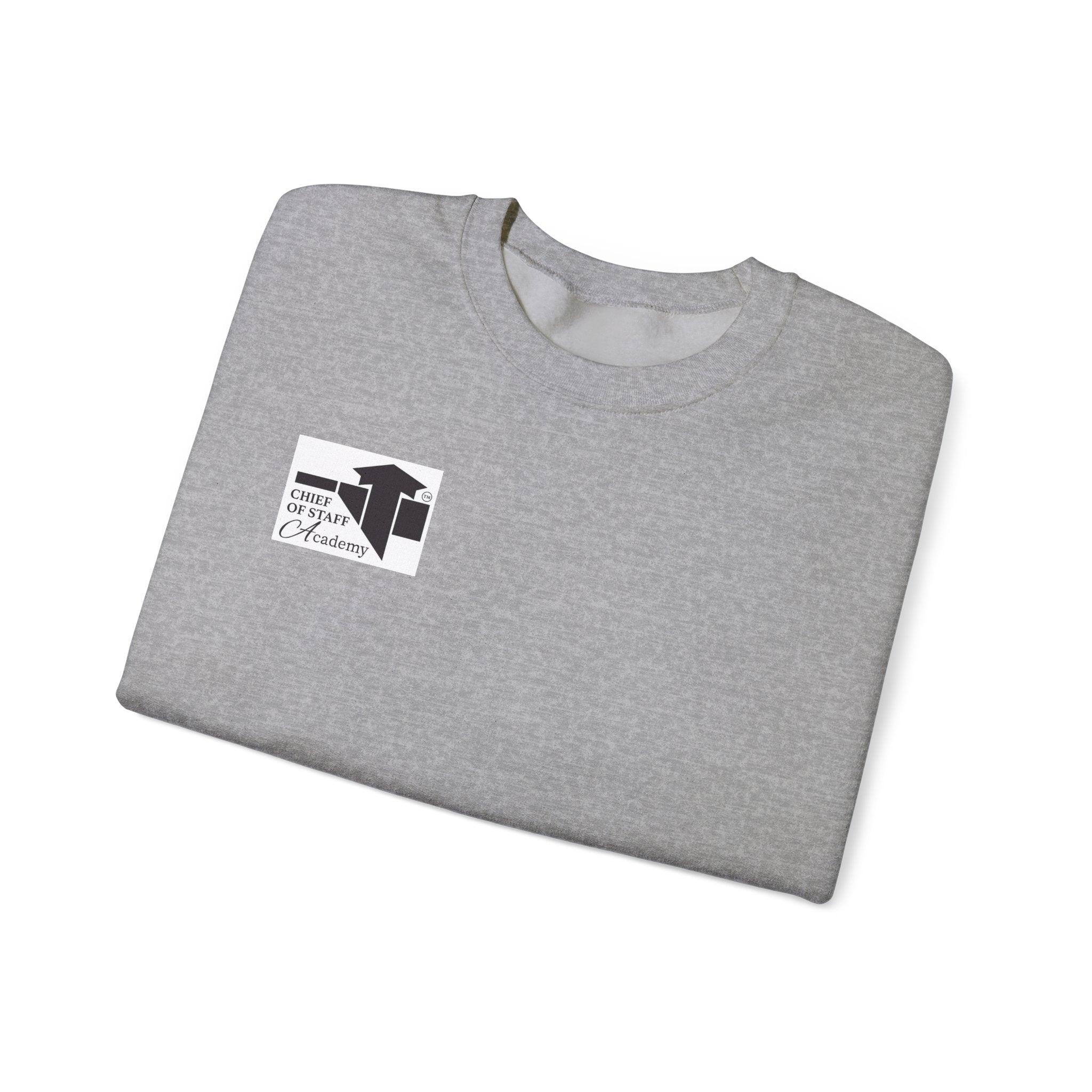 Minimalist Chest Logo Crewneck Sweatshirt — Small Black Graphic