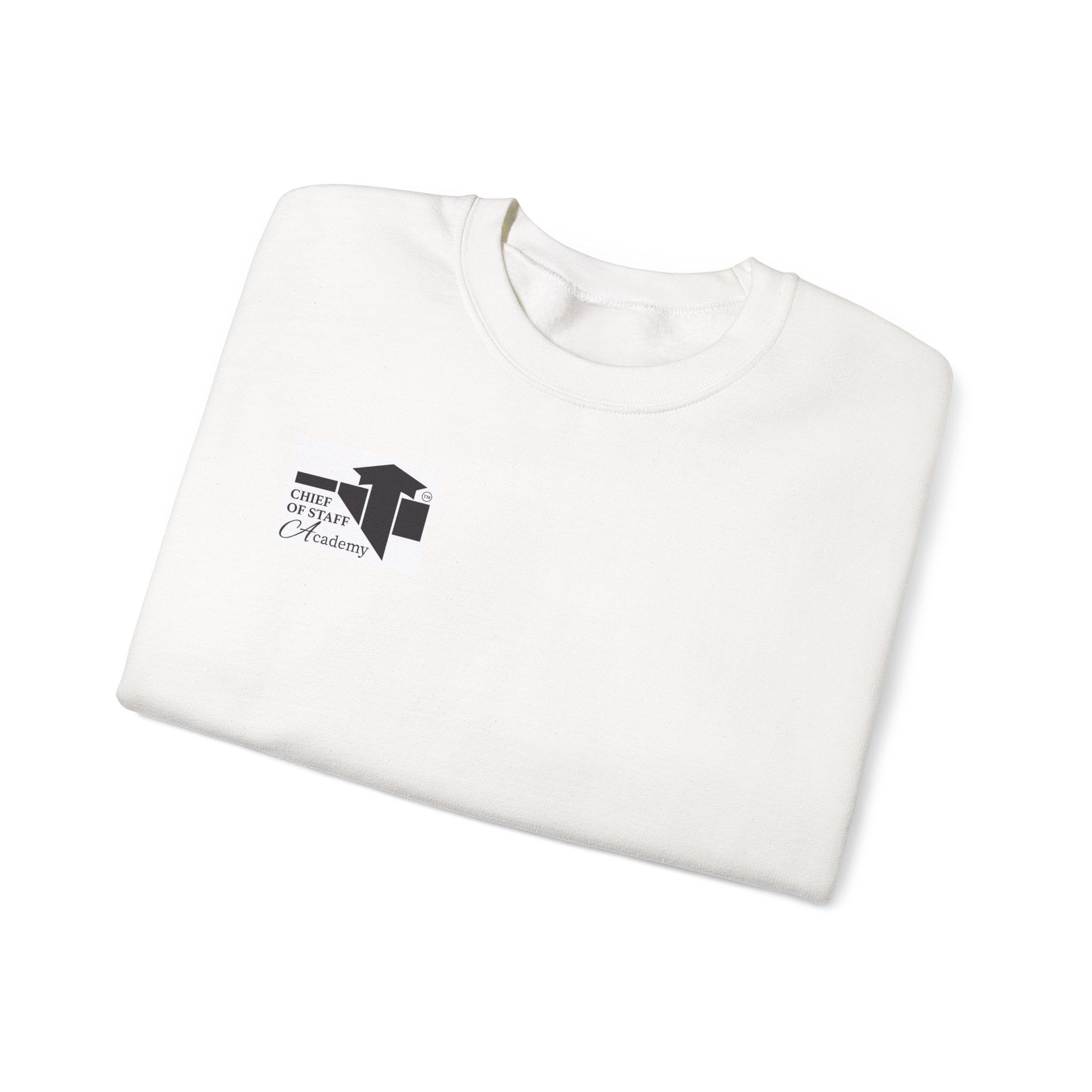 Minimalist Chest Logo Crewneck Sweatshirt — Small Black Graphic